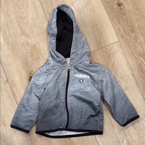 Raiders Gray Zip-Up Hoodie